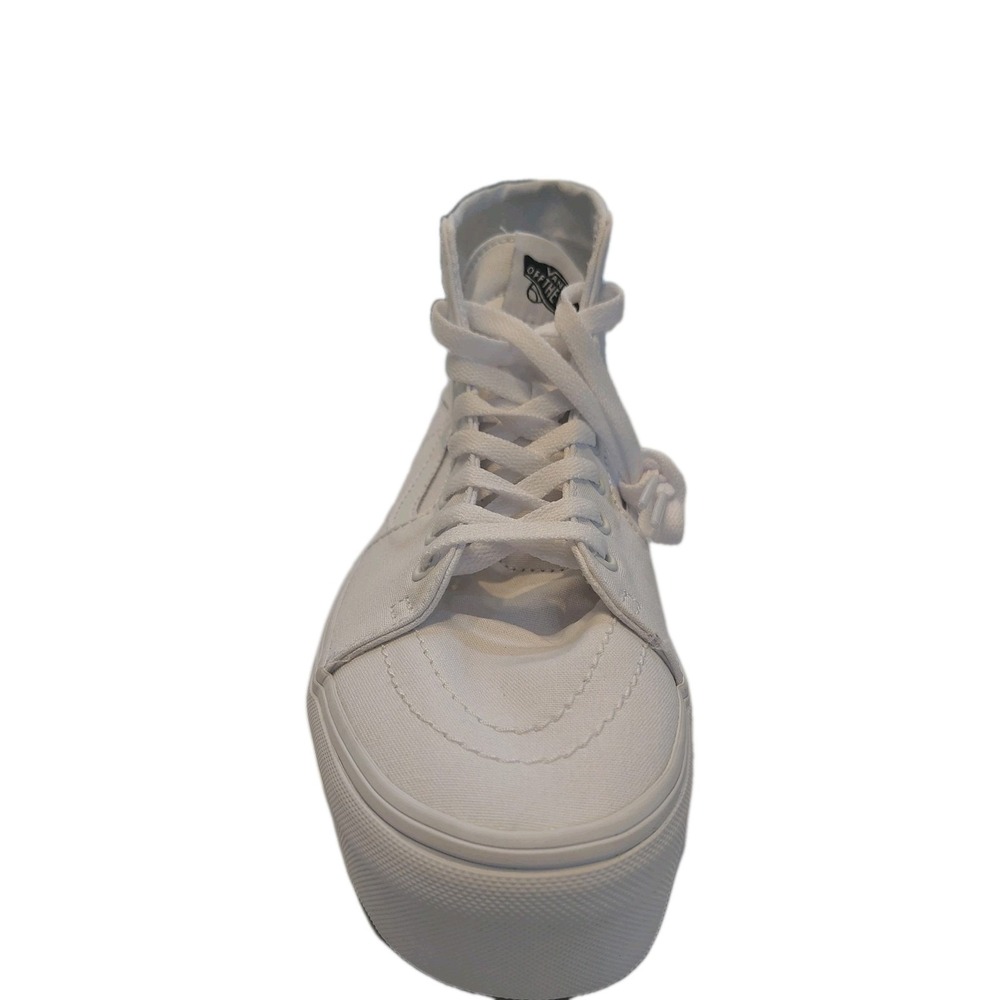 Vans Sk8 Hi Stacked Unisex Triple White Skate Shoes Canvas Platform NEW - Picture 6 of 16